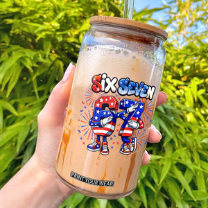 Funny Six Seven Dabbing Glass Can Patriotic American Pride Gift TS12 White Print Your Wear