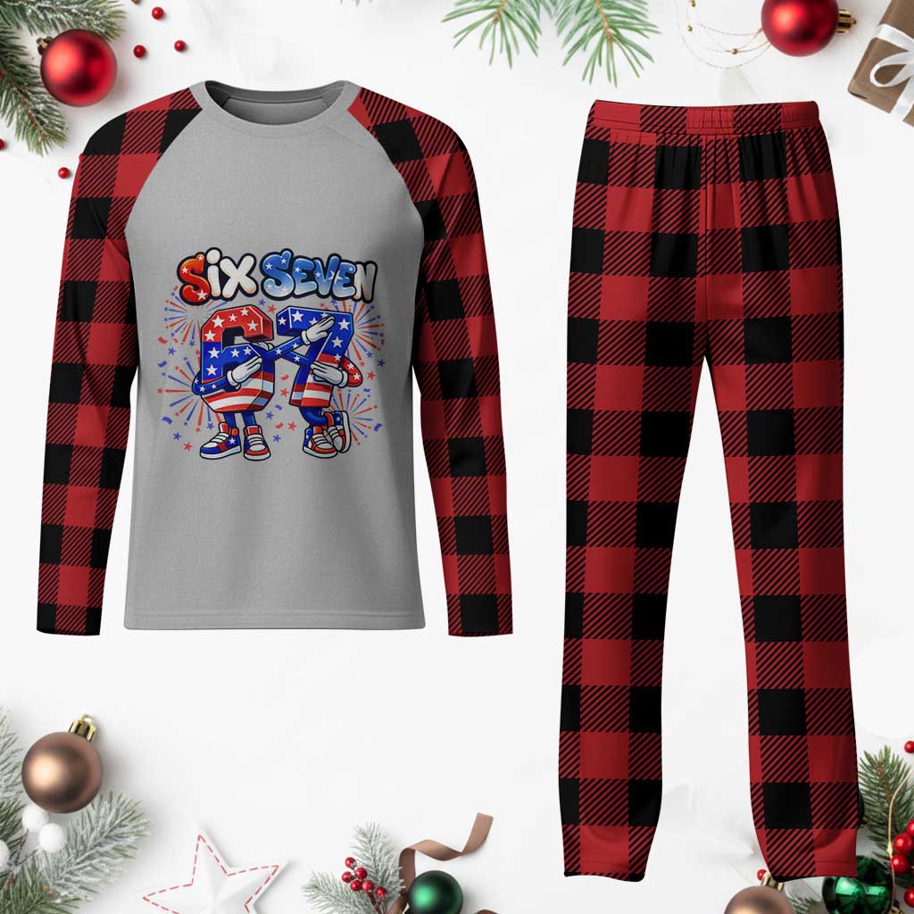 Funny Six Seven Dabbing Plaid Pajama Set Patriotic American Pride Gift TS12 Buffalo Plaid Print Your Wear