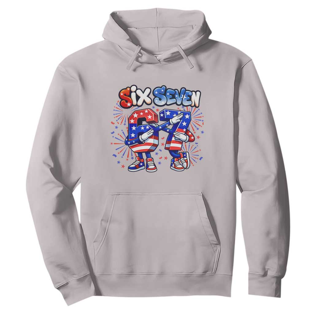 Funny Six Seven Dabbing Hoodie Patriotic American Pride Gift TS12 Ice Gray Print Your Wear