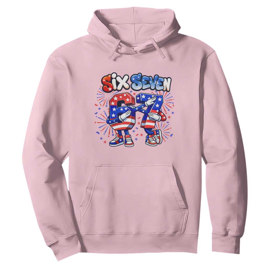 Funny Six Seven Dabbing Hoodie Patriotic American Pride Gift TS12 Light Pink Print Your Wear