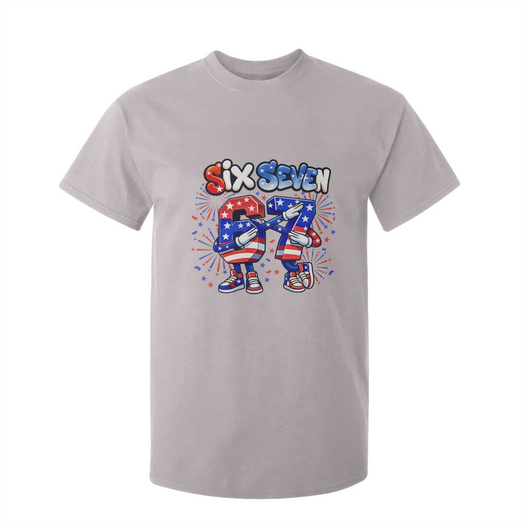 Funny Six Seven Dabbing T Shirt For Kid Patriotic American Pride Gift TS12 Ice Gray Print Your Wear