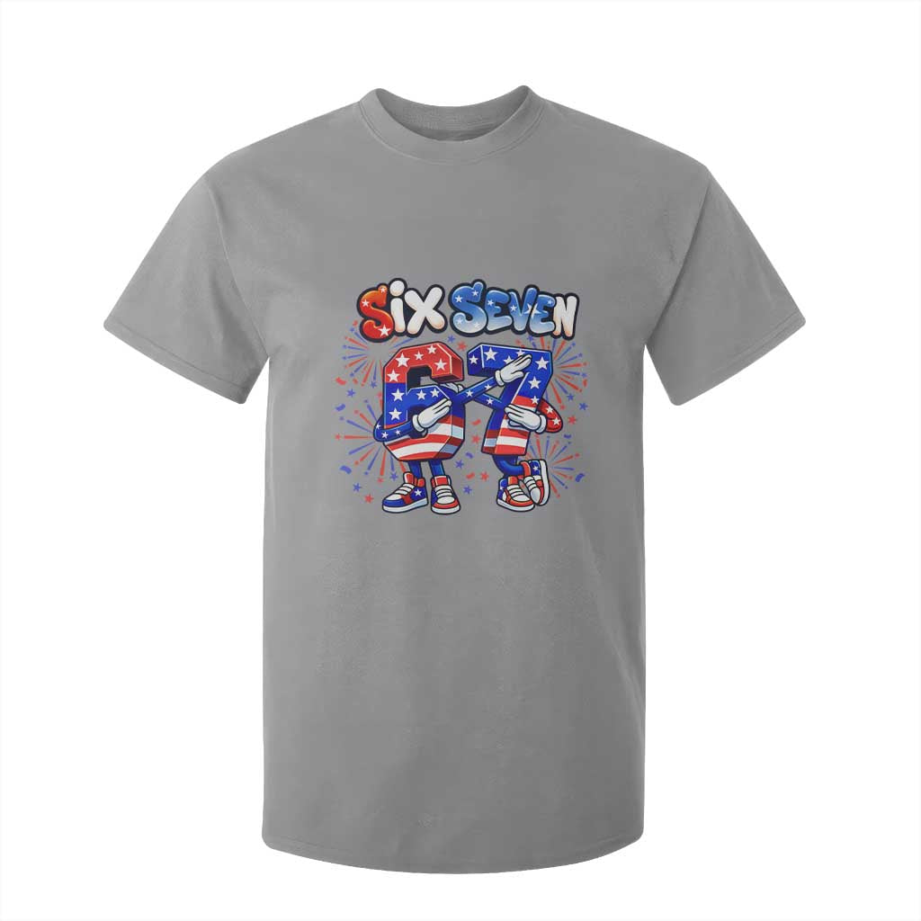 Funny Six Seven Dabbing T Shirt For Kid Patriotic American Pride Gift TS12 Sport Gray Print Your Wear