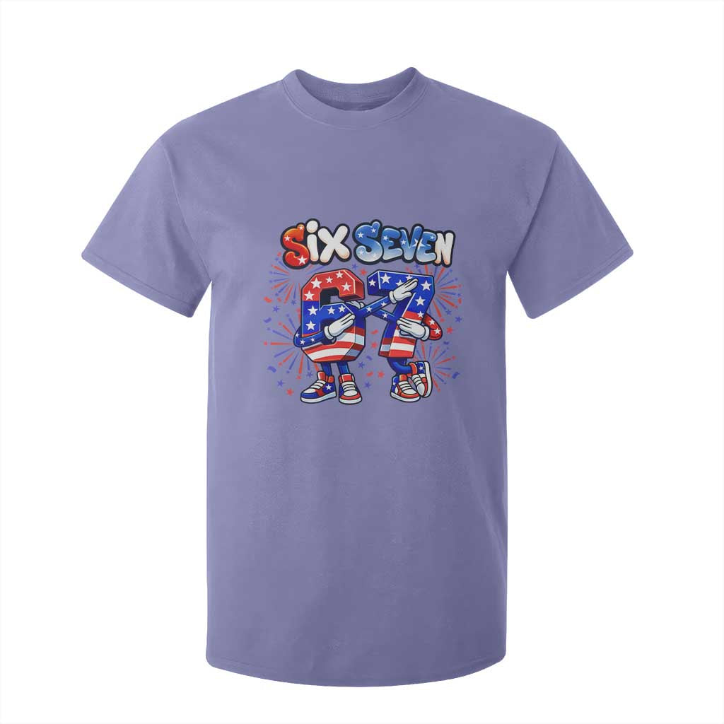 Funny Six Seven Dabbing T Shirt For Kid Patriotic American Pride Gift TS12 Violet Print Your Wear