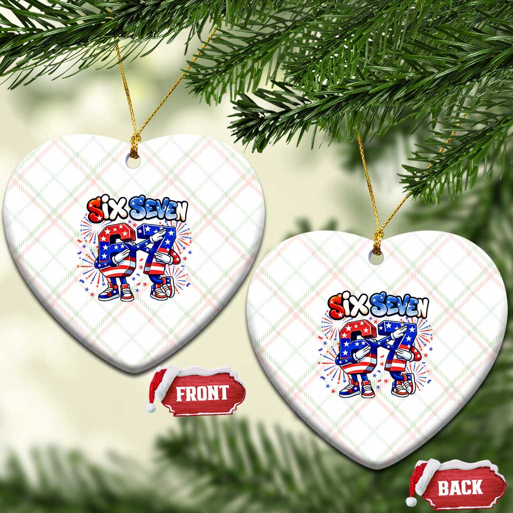 Funny Six Seven Dabbing Ceramic Ornament Patriotic American Pride Gift TS12 Print Your Wear