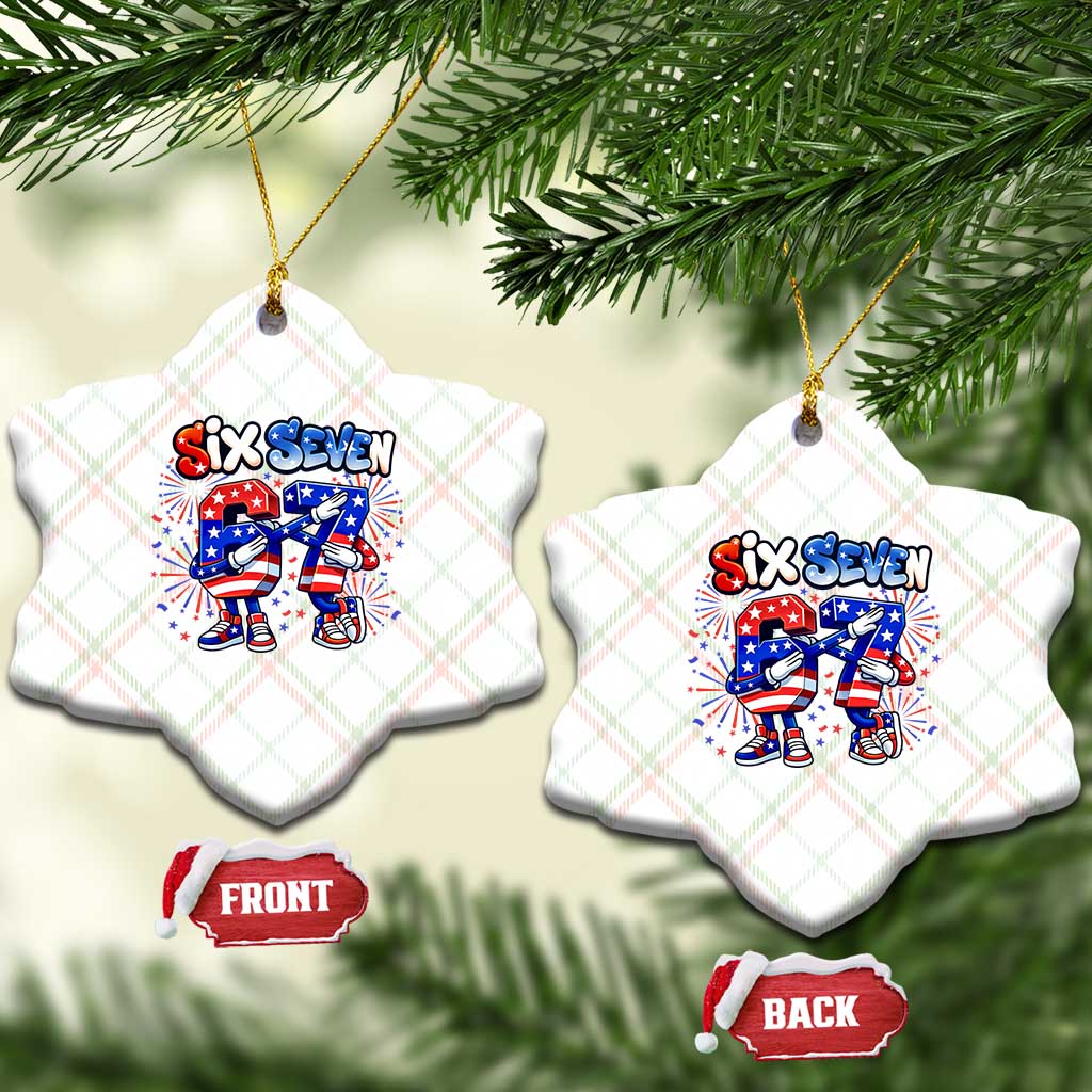 Funny Six Seven Dabbing Ceramic Ornament Patriotic American Pride Gift TS12 Print Your Wear
