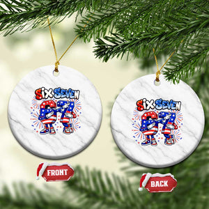 Funny Six Seven Dabbing Ceramic Ornament Patriotic American Pride Gift TS12 1pc White Marble Print Your Wear