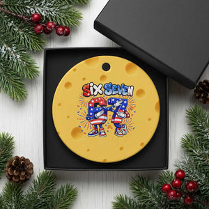 Funny Six Seven Dabbing Ceramic Ornament Patriotic American Pride Gift TS12 1pc Yellow Cheese Print Your Wear