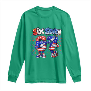 Funny Six Seven Dabbing Long Sleeve Shirt Patriotic American Pride Gift TS12 Irish Green Print Your Wear