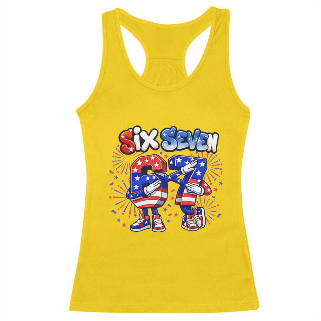 Funny Six Seven Dabbing Racerback Tank Top Patriotic American Pride Gift TS12 Daisy Print Your Wear