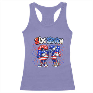 Funny Six Seven Dabbing Racerback Tank Top Patriotic American Pride Gift TS12 Violet Print Your Wear