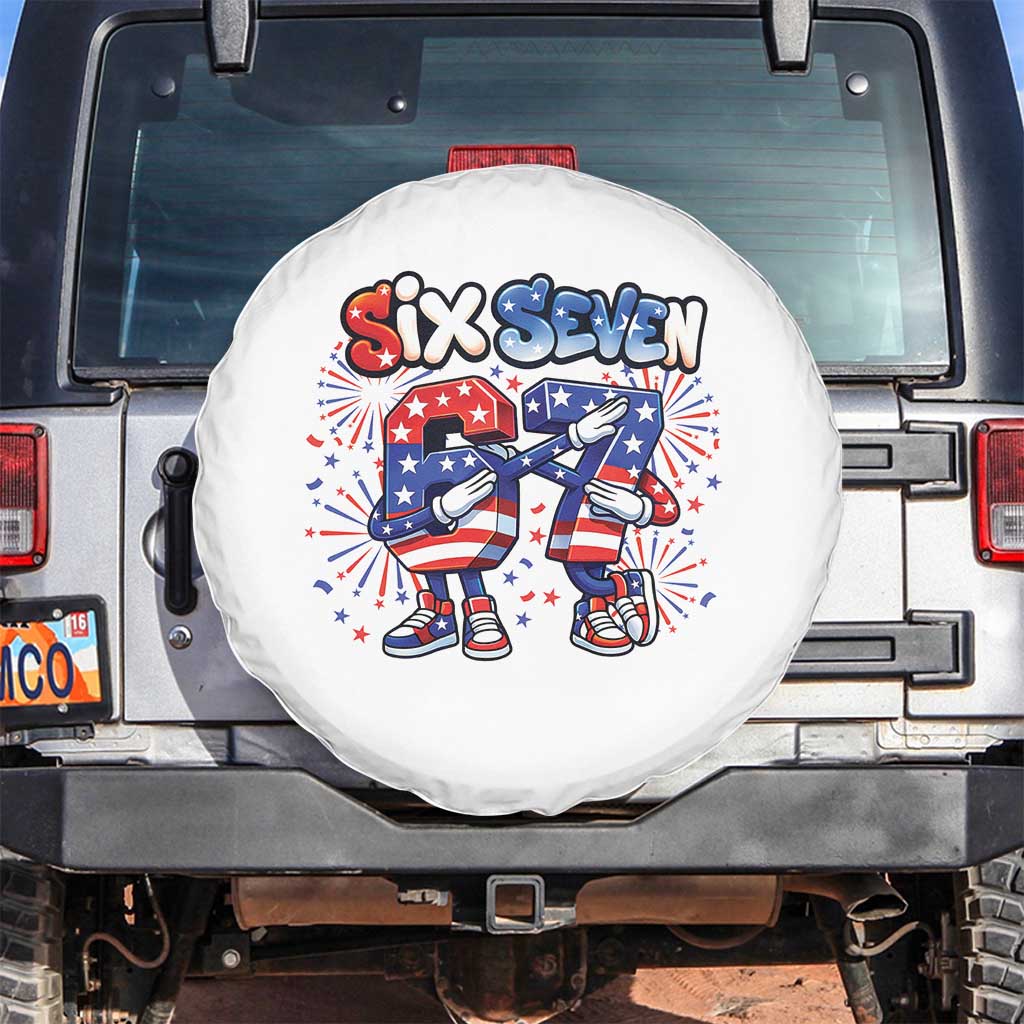 Funny Six Seven Dabbing Spare Tire Cover Patriotic American Pride Gift TS12 No hole White Print Your Wear