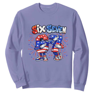 Funny Six Seven Dabbing Sweatshirt Patriotic American Pride Gift TS12 Violet Print Your Wear