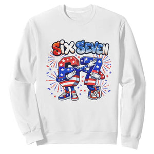 Funny Six Seven Dabbing Sweatshirt Patriotic American Pride Gift TS12 White Print Your Wear