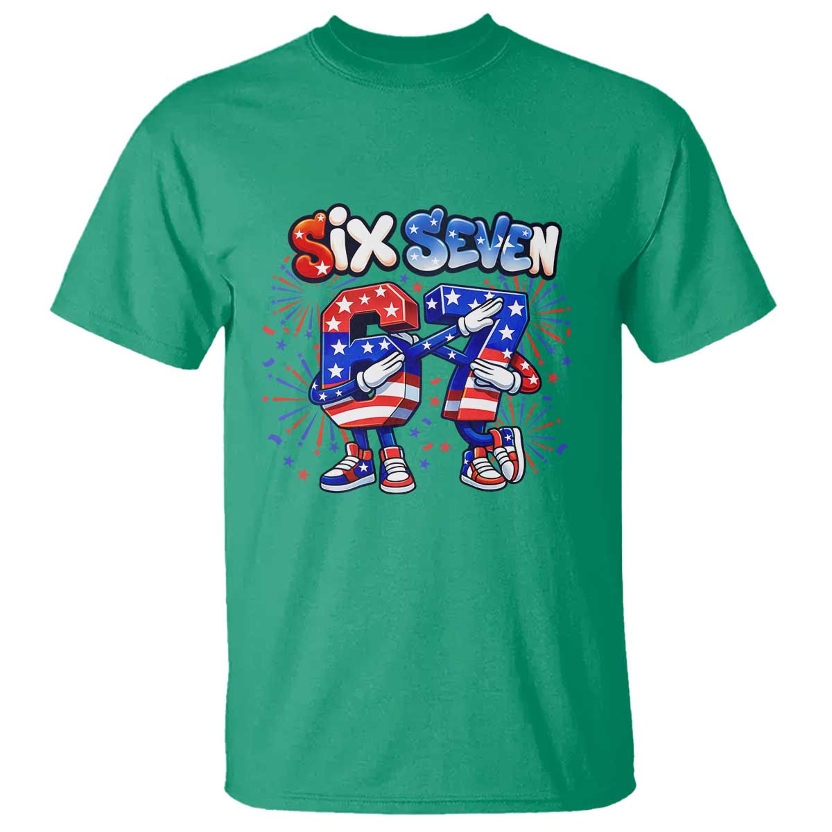 Funny Six Seven Dabbing T Shirt Patriotic American Pride Gift TS12 Irish Green Print Your Wear