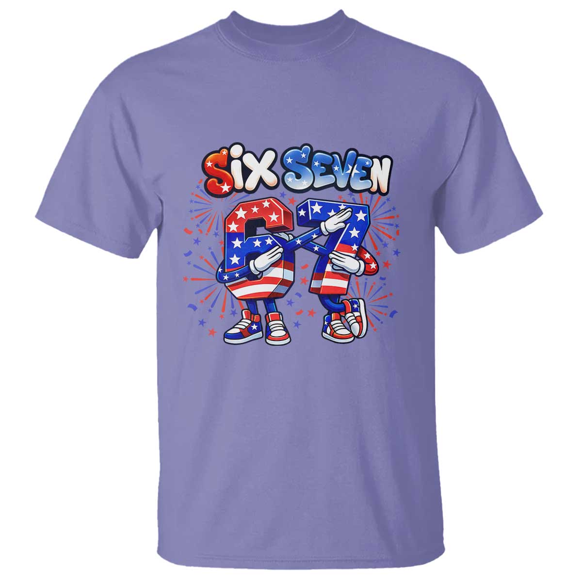 Funny Six Seven Dabbing T Shirt Patriotic American Pride Gift TS12 Violet Print Your Wear