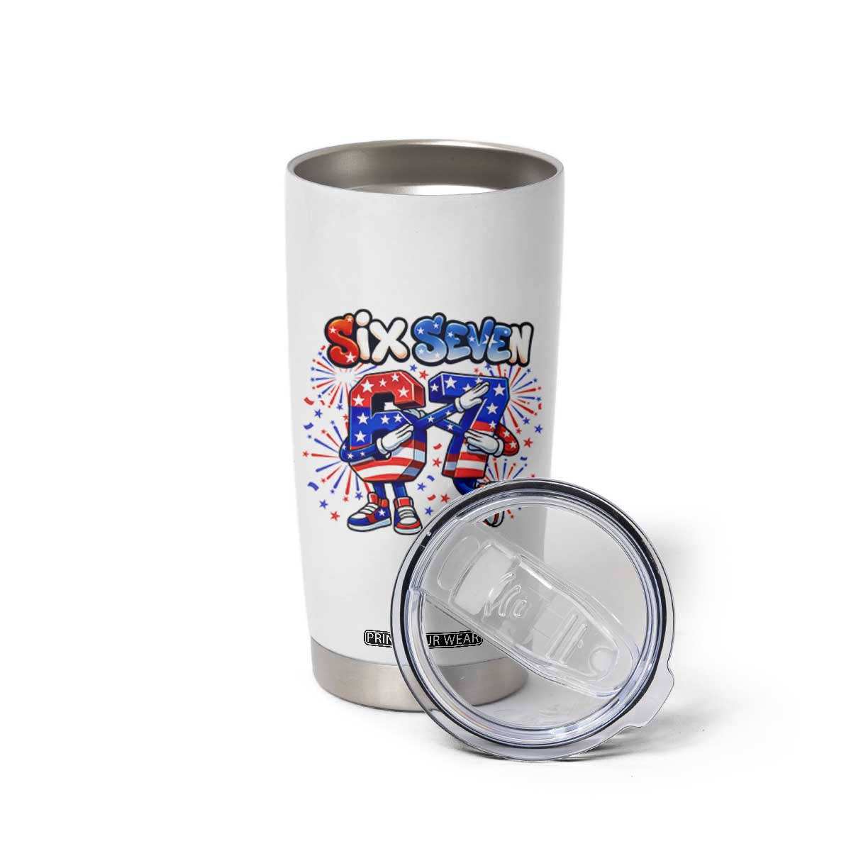 Funny Six Seven Dabbing Tumbler Cup Patriotic American Pride Gift TS12 Print Your Wear