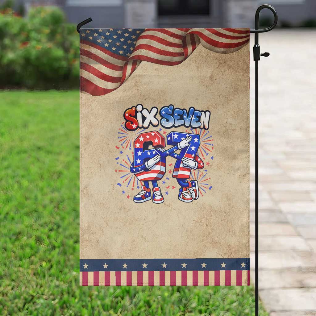 Funny Six Seven Dabbing Patriotic Garden Flag American Pride Gift TS12 Vintage Rustic Tan Navy Print Your Wear