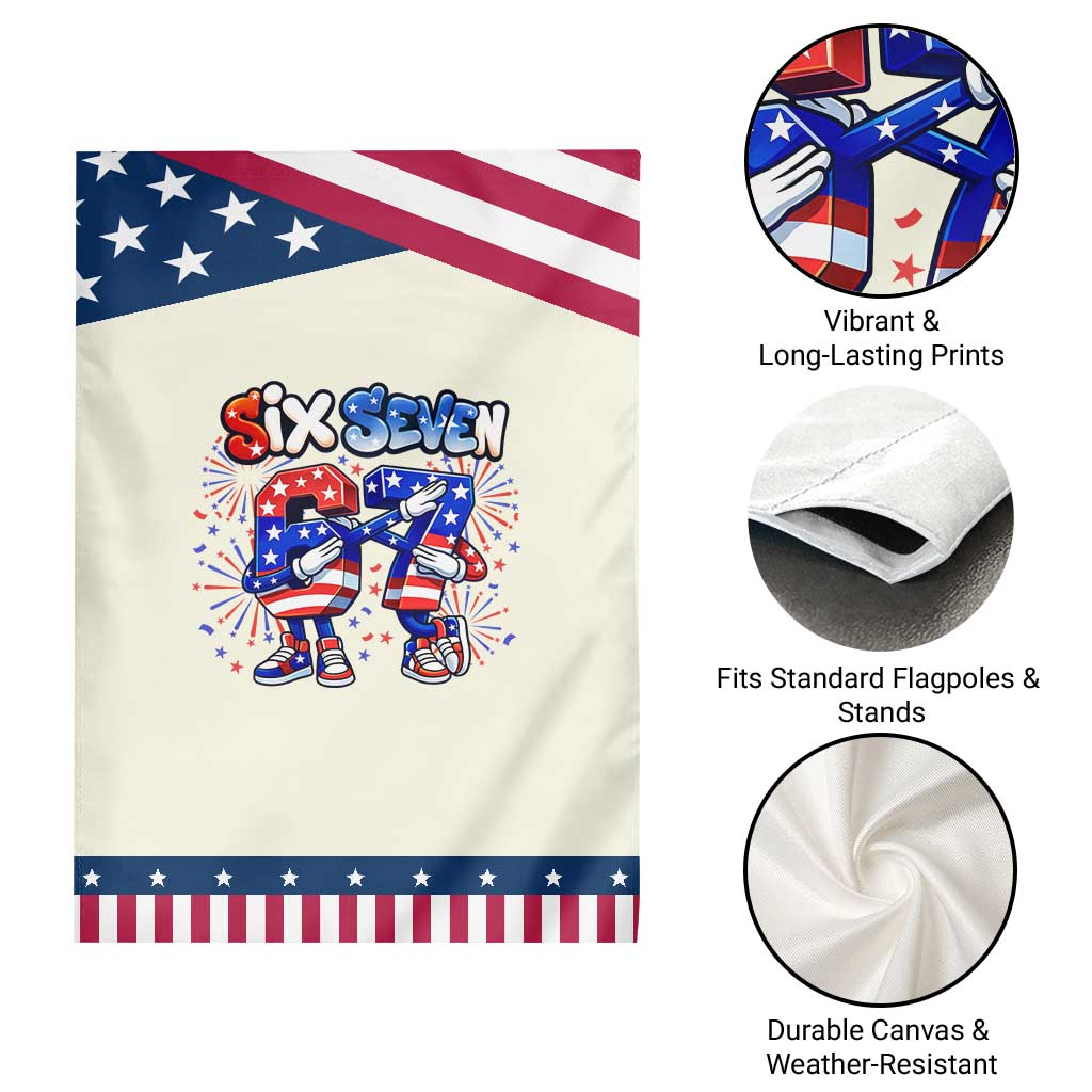 Funny Six Seven Dabbing Patriotic Garden Flag American Pride Gift TS12 Print Your Wear