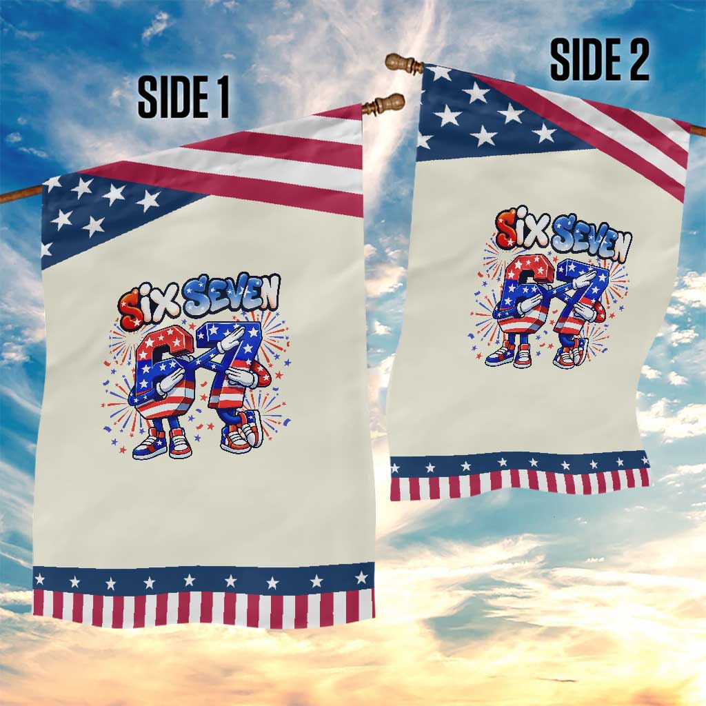 Funny Six Seven Dabbing Patriotic Garden Flag American Pride Gift TS12 Print Your Wear