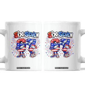 Funny Six Seven Dabbing Coffee Mug Patriotic American Pride Gift TS12 White Print Your Wear
