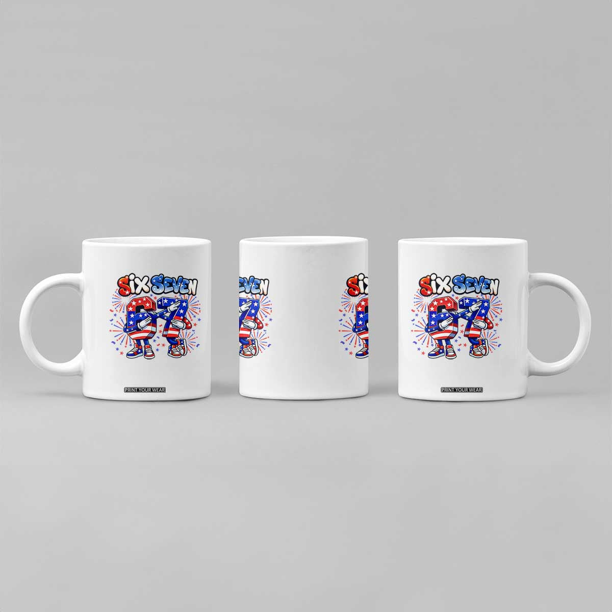 Funny Six Seven Dabbing Coffee Mug Patriotic American Pride Gift TS12 Print Your Wear
