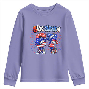 Funny Six Seven Dabbing Youth Sweatshirt Patriotic American Pride Gift TS12 Violet Print Your Wear