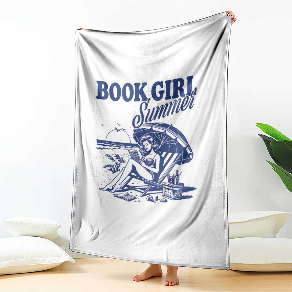 Book Girl Summer Throw Blanket Funny Beach Book Lover Gift TS12 Print Your Wear