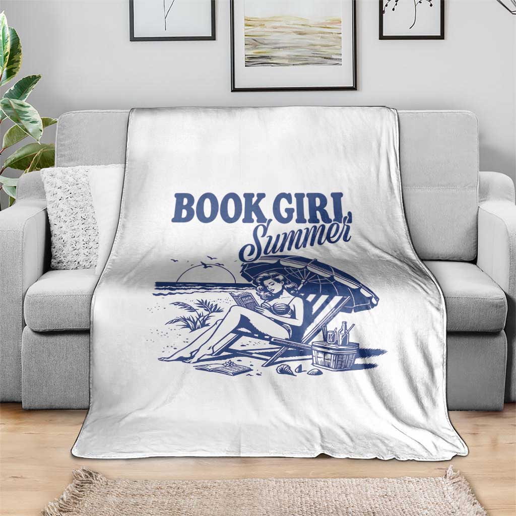 Book Girl Summer Throw Blanket Funny Beach Book Lover Gift TS12 Print Your Wear