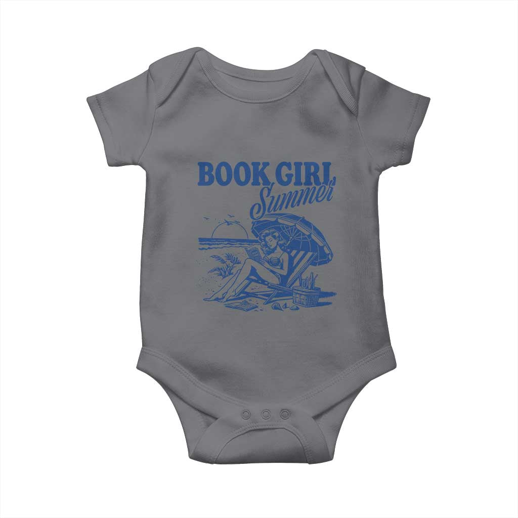 Book Girl Summer Baby Onesie Funny Beach Book Lover Gift TS12 Charcoal Print Your Wear