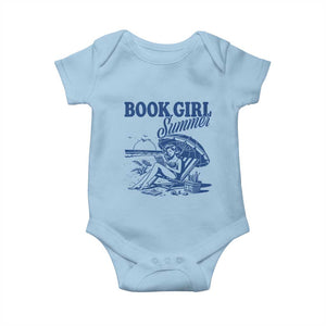 Book Girl Summer Baby Onesie Funny Beach Book Lover Gift TS12 Light Blue Print Your Wear