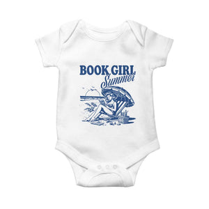Book Girl Summer Baby Onesie Funny Beach Book Lover Gift TS12 White Print Your Wear