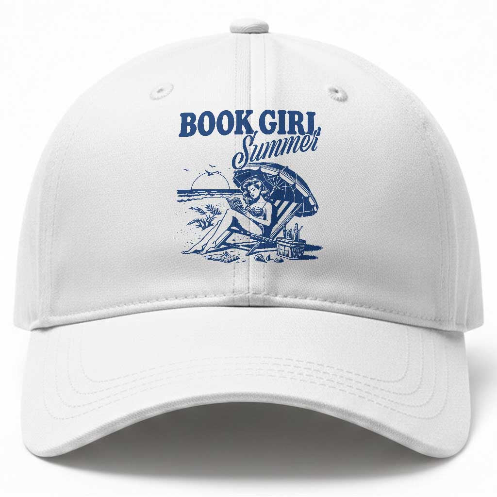 Book Girl Summer Baseball Cap Funny Beach Book Lover Gift TS12 Print Your Wear