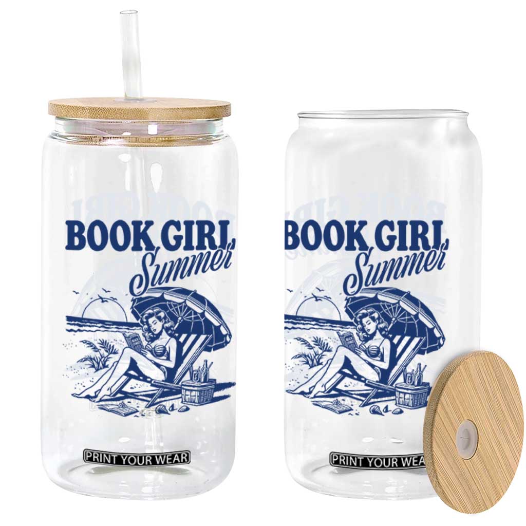 Book Girl Summer Glass Can Funny Beach Book Lover Gift TS12 Print Your Wear