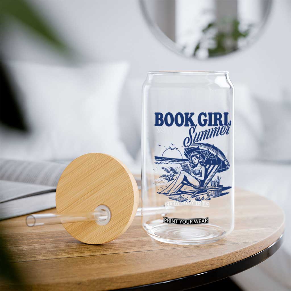 Book Girl Summer Glass Can Funny Beach Book Lover Gift TS12 Print Your Wear