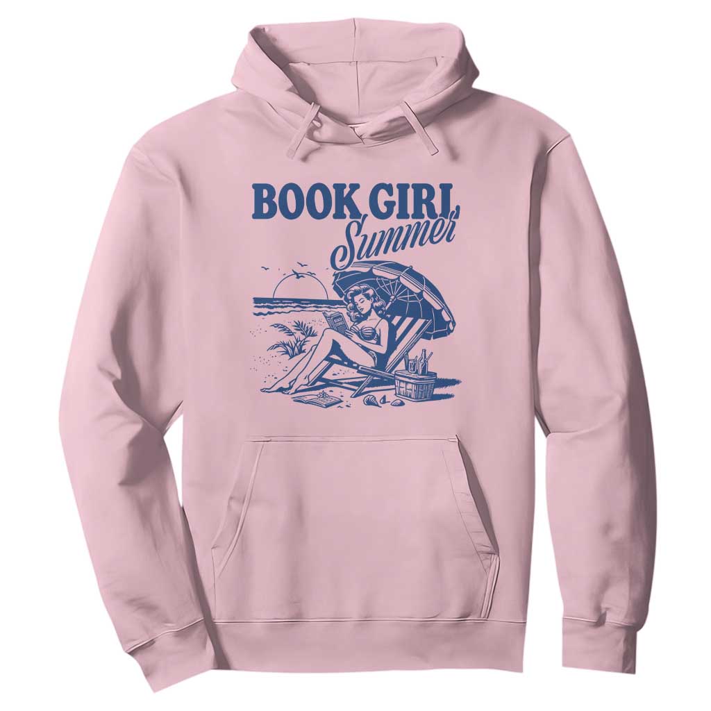 Book Girl Summer Hoodie Funny Beach Book Lover Gift TS12 Light Pink Print Your Wear