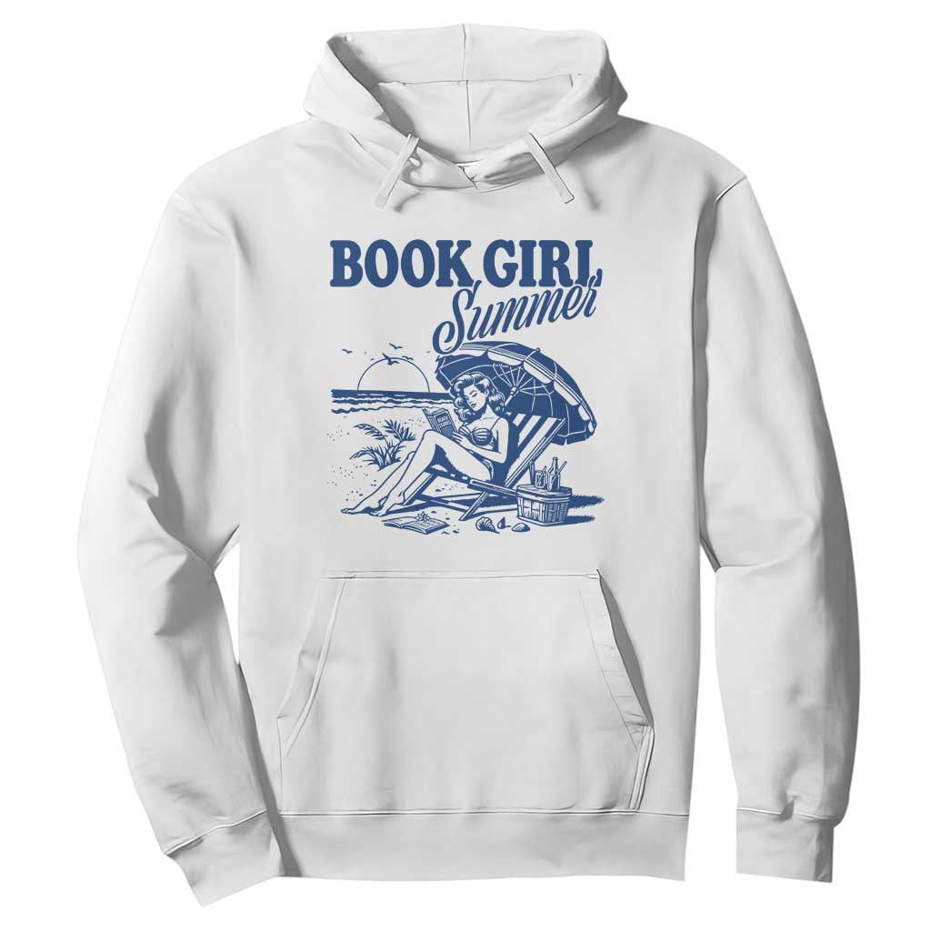 Book Girl Summer Hoodie Funny Beach Book Lover Gift TS12 White Print Your Wear