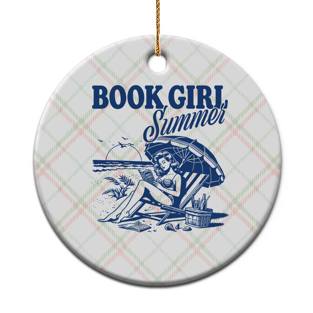 Book Girl Summer Ceramic Ornament Funny Beach Book Lover Gift TS12 1pc Christmas Plaid Print Your Wear