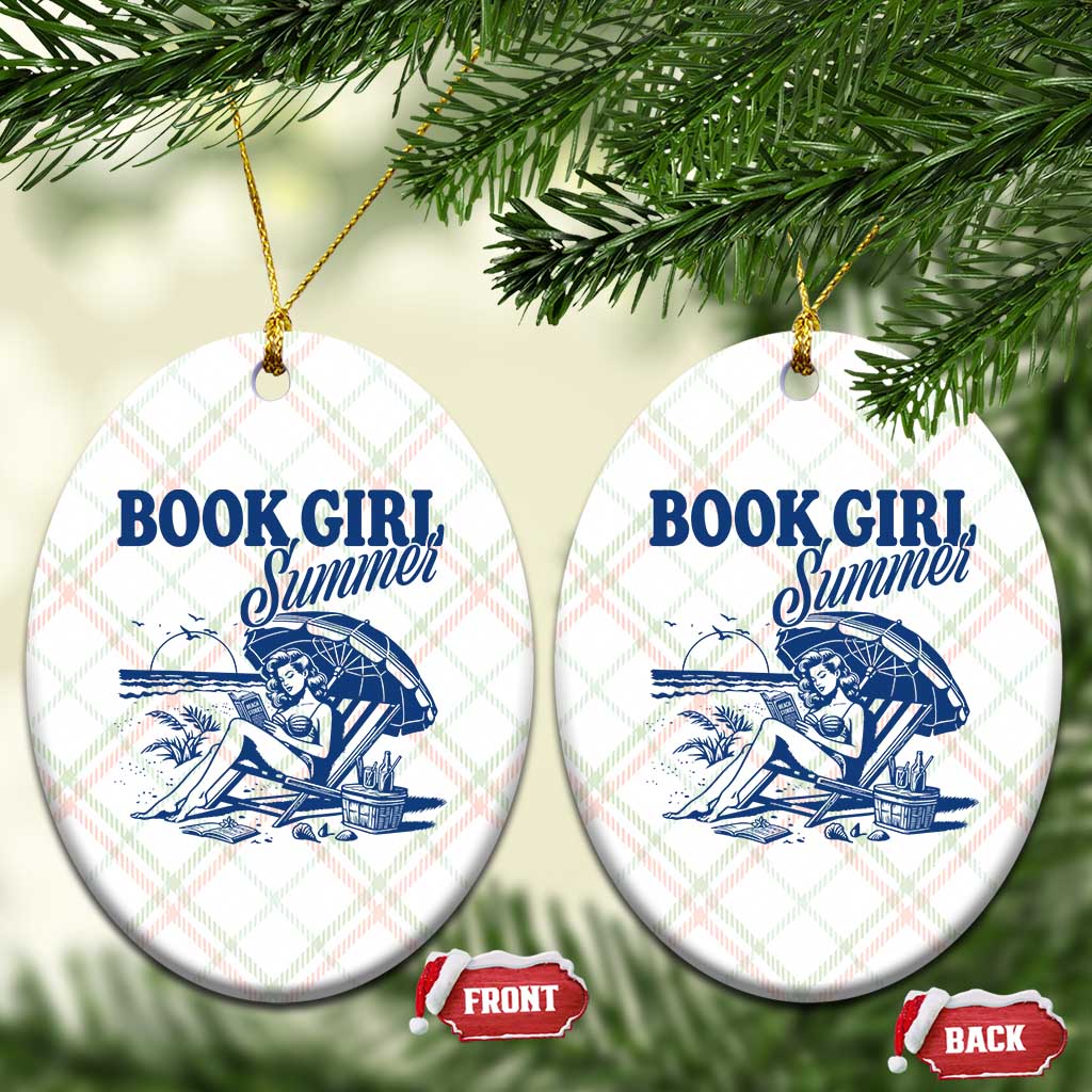 Book Girl Summer Ceramic Ornament Funny Beach Book Lover Gift TS12 Print Your Wear