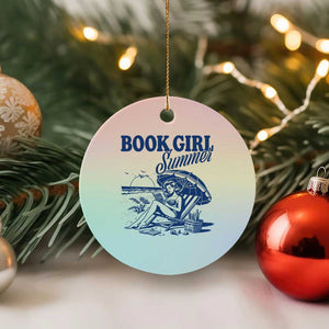 Book Girl Summer Ceramic Ornament Funny Beach Book Lover Gift TS12 1pc Pastel Print Your Wear