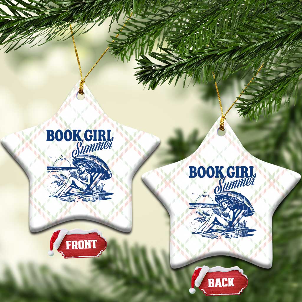 Book Girl Summer Ceramic Ornament Funny Beach Book Lover Gift TS12 Print Your Wear