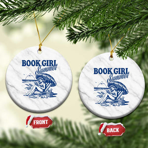 Book Girl Summer Ceramic Ornament Funny Beach Book Lover Gift TS12 1pc White Marble Print Your Wear