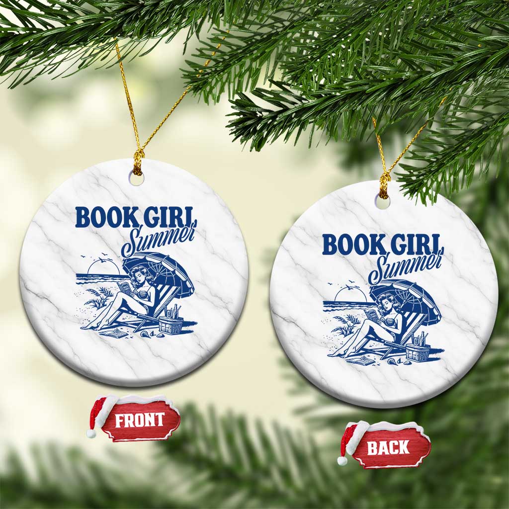 Book Girl Summer Ceramic Ornament Funny Beach Book Lover Gift TS12 1pc White Marble Print Your Wear