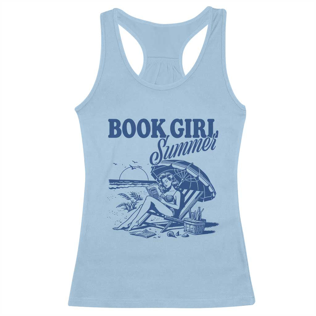 Book Girl Summer Racerback Tank Top Funny Beach Book Lover Gift TS12 Light Blue Print Your Wear