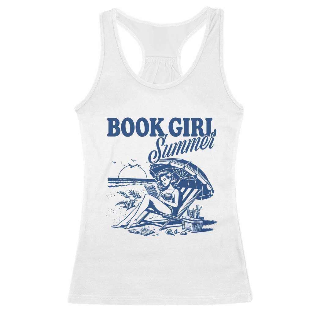 Book Girl Summer Racerback Tank Top Funny Beach Book Lover Gift TS12 White Print Your Wear