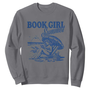 Book Girl Summer Sweatshirt Funny Beach Book Lover Gift TS12 Charcoal Print Your Wear