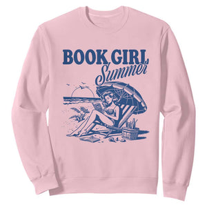 Book Girl Summer Sweatshirt Funny Beach Book Lover Gift TS12 Light Pink Print Your Wear