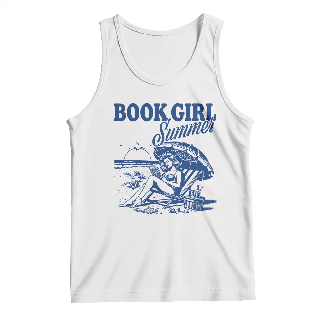 Book Girl Summer Tank Top Funny Beach Book Lover Gift TS12 White Print Your Wear