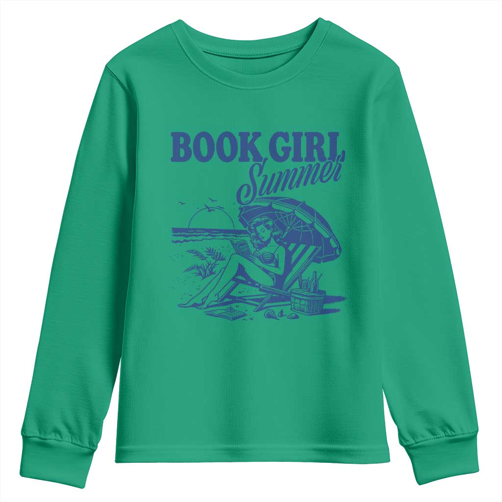 Book Girl Summer Youth Sweatshirt Funny Beach Book Lover Gift TS12 Irish Green Print Your Wear