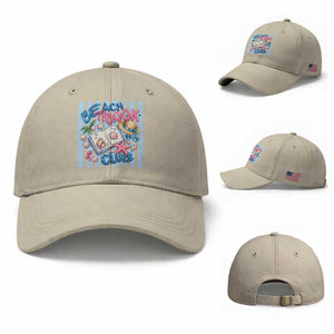 Beach Book Club Baseball Cap Bookworm Summer Vacation Graphic TS12 Baseball Cap Universal Fit Beige Print Your Wear