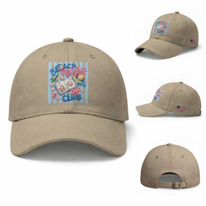 Beach Book Club Baseball Cap Bookworm Summer Vacation Graphic TS12 Baseball Cap Universal Fit Khaki Print Your Wear